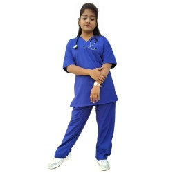 DOCTOR SCRUB SUIT | DUAL CHEST POCKET | ONE ARM POCKET | V  NECK | UNISEX PATTERN | BLUE COLOR