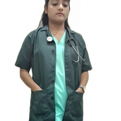 DOCTOR AND STAFF APRON- HALF SLEEVES-GREEN