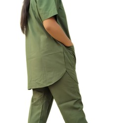 DOCTOR SCRUB SUIT -  OLIVE  COLOR | V  NECK | UNISEX PATTERN 