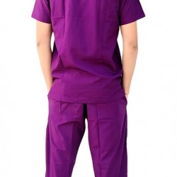 Hangerage Doctor Scrub Suit | Wine Color | 4-Pockets Scrub Suit | Half Sleeves | V Neck | Unisex