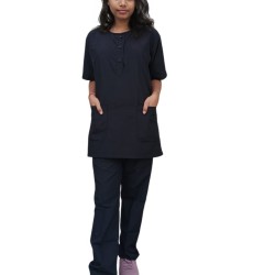  Hangerage Scrub Suit | Unisex | Stylish, Comfortable | Black Color | Ideal For Health care Professionals | Sizes S - XXL