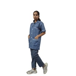 Hangerage Staff Dress || Unisex | Polycotton, Stylish, Comfortable | Half Sleeves | Style with White Pipine | Ideal For Health care Professionals | Color (Grey) Sizes S - XXL