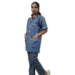 Hangerage Staff Dress || Unisex | Polycotton, Stylish, Comfortable | Half Sleeves | Style with White Pipine | Ideal For Health care Professionals | Color (Grey) Sizes S - XXL