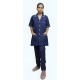 Hangerage Staff Dress || Unisex | Polycotton, Stylish, Comfortable | Half Sleeves | Style with White Pipine | Ideal For Health care Professionals | Color (Navy Blue) Sizes XS - XXXL