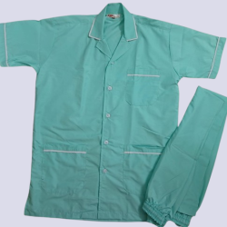 HANGERAGE STAFF DRESS- SEA GREEN COLOUR, POLYSTER/COTTON SUITING FABRIC