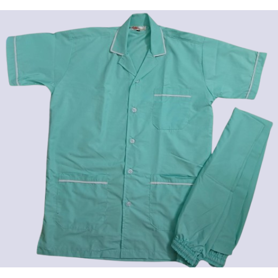 HANGERAGE STAFF DRESS- SEA GREEN COLOUR, POLYSTER/COTTON SUITING FABRIC