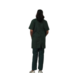 Hangerage Staff Dress || Unisex | Polycotton, Stylish, Comfortable | Half Sleeves | Style with White Pipine | Ideal For Health care Professionals | Color (Bottle Green) Sizes S - XXL