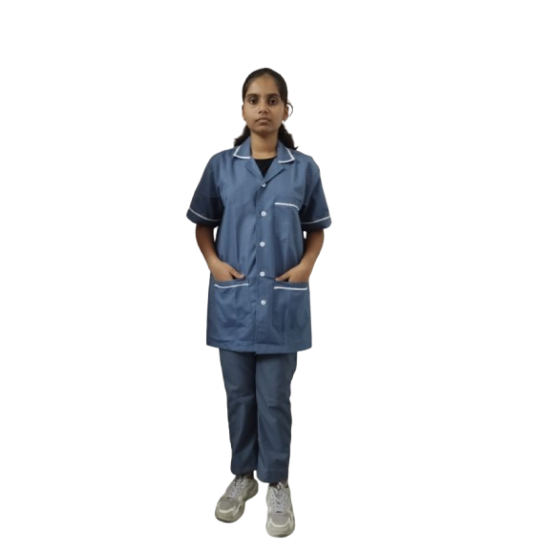 Hangerage Staff Dress || Unisex | Polycotton, Stylish, Comfortable | Half Sleeves | Style with White Pipine | Ideal For Health care Professionals | Color (Grey) Sizes S - XXL