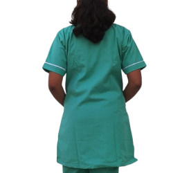 Hangerage Staff Dress || Unisex | Polycotton, Stylish, Comfortable | Half Sleeves | Style with White Pipine | Ideal For Health care Professionals | Color (Medical Green) Sizes S - XXL