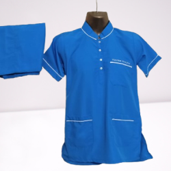 Hangerage Staff Dress | Unisex | Polycotton, Stylish, Comfortable | Half Sleeves | Style with White Pipine | Ideal For Health care Professionals | Color (Sky Blue) Sizes XS - 3XL