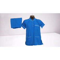 Hangerage Staff Dress | Unisex | Polycotton, Stylish, Comfortable | Half Sleeves | Style with White Pipine | Ideal For Health care Professionals | Color (Sky Blue) Sizes XS - 3XL