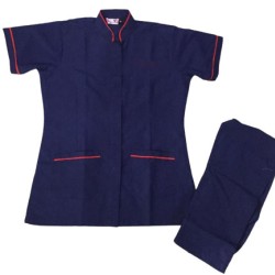 DRESS FEMALE MEDICAL STAFF -NAVY BLUE WITH RED PIPINE