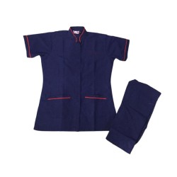 DRESS FEMALE MEDICAL STAFF -NAVY BLUE WITH RED PIPINE