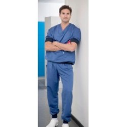 DOCTOR DRESS WITH HALF SLEEVES AND RIB ON ARMS