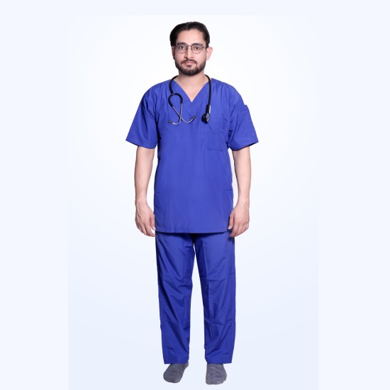 Buy Indigo Blue V Neck Tunic For Men Online @ Best Prices in India |  Uniform Bucket | UNIFORM BUCKET