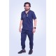 Hangerage Premium Scrub Suit (4-way Stretchable )_Navy Blue _Unisex (V Neck)