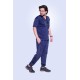 Hangerage Premium Scrub Suit (4-way Stretchable )_Navy Blue _Unisex (V Neck)