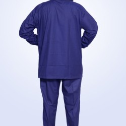 HANGERAGE DOCTOR SCRUB SUIT (FULL SLEEVES , FRONT BUTTONED)_NAVY BLUE_UNISEX