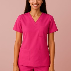 DOCTOR SCRUB SUIT - PINK COLOR | V NECK | UNISEX PATTERN