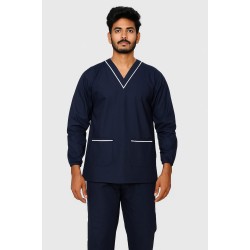  Hangerage Navy blue Scrub Suit| Unisex | Full Sleeves With Rib | Stylish, Comfortable | Full Sleeves | Ideal For Health care Professionals | Sizes S - XXL