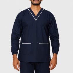  Hangerage Navy blue Scrub Suit| Unisex | Full Sleeves With Rib | Stylish, Comfortable | Full Sleeves | Ideal For Health care Professionals | Sizes S - XXL
