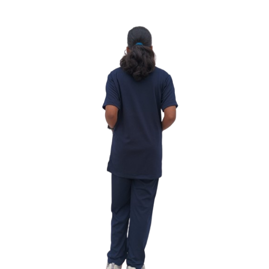 DOCTOR 4-WAY STRETCHABLE SCRUB SUIT -  NAVY BLUE  COLOR | UNISEX PATTERN 