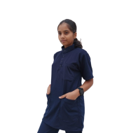 DOCTOR 4-WAY STRETCHABLE SCRUB SUIT -  NAVY BLUE  COLOR | UNISEX PATTERN 