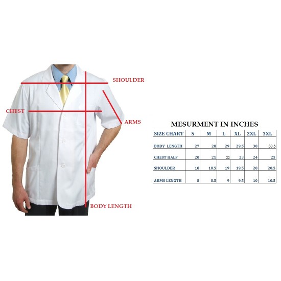 APRON DOCTOR (3/4 SLEEVES)